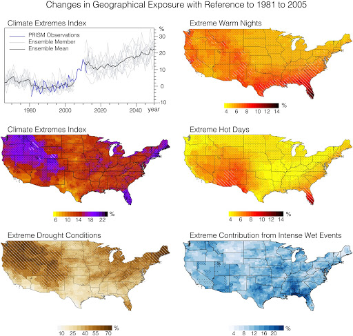 Chart and Maps showing changes in Geographical Exposure from 1981 to 2005