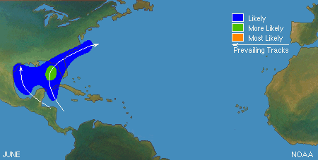 June 2021 predicted storm tracks