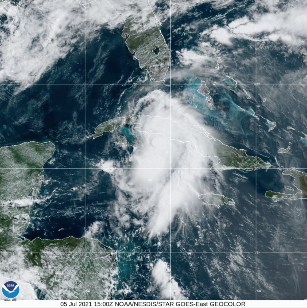 tropical storm elsa - GOES image
