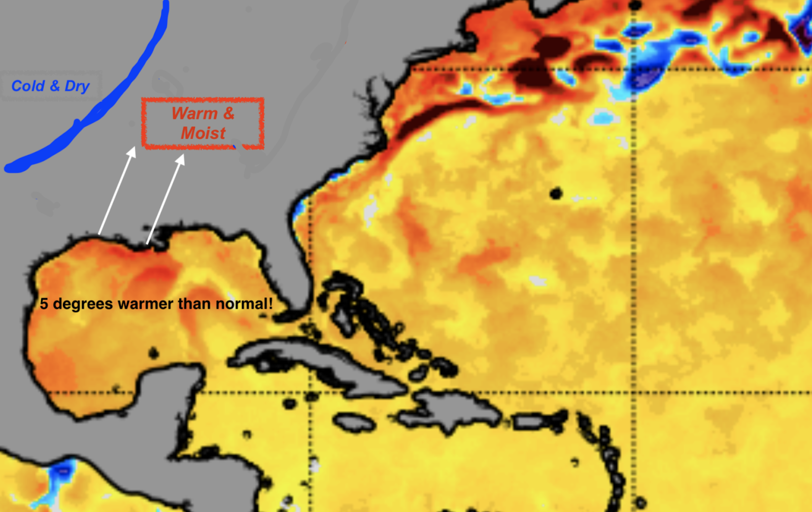 Dec 10 Gulf of Mexico temperatures