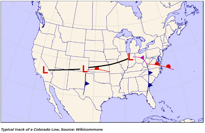 normal path of Colorado low