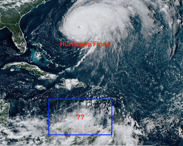 GOES-East image of hurrican Fiona