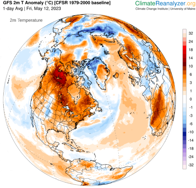 GFS temperature data for May 12