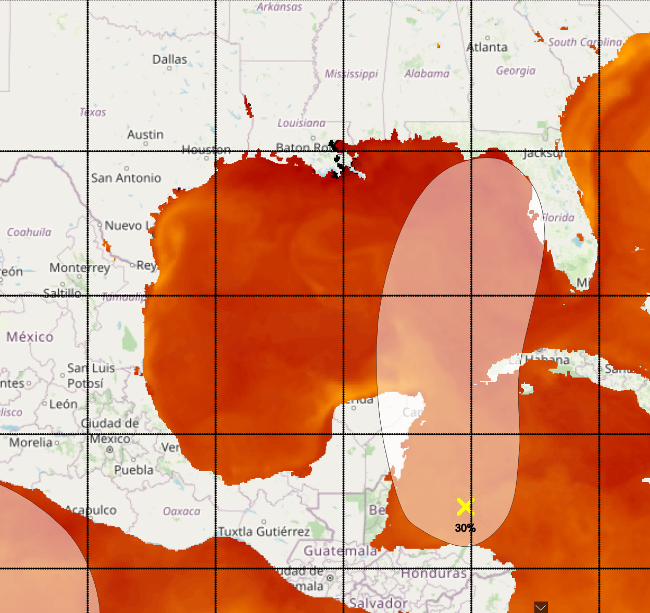 Gulf of Mexico SSTs and potential hurricane track