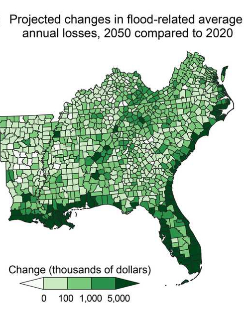 projecred flood risks in SE US