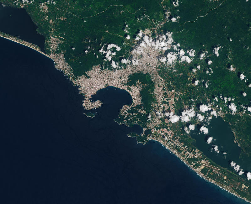 satellite image of Acapulco, Mexico before hurricane Otis