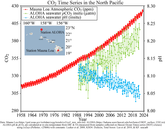 graph of CO2 in the ocean