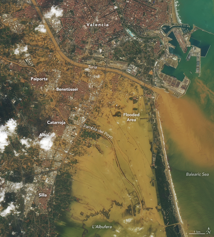 October 30 2024 - Landsat 8 image of Valencia, Spain