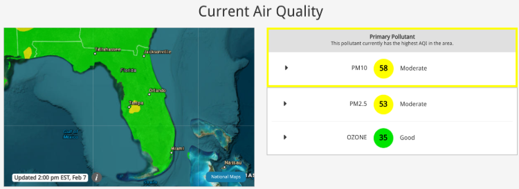 Current air quality example