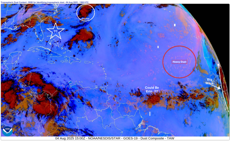 GOES-R image showing Atlantic dust