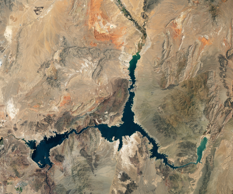 Satellite image of Lake Mead in 2022