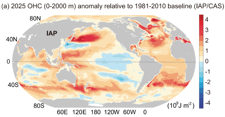 Global map of 2025 OHC