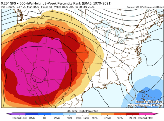 March 2026 SW U.S. heat dome