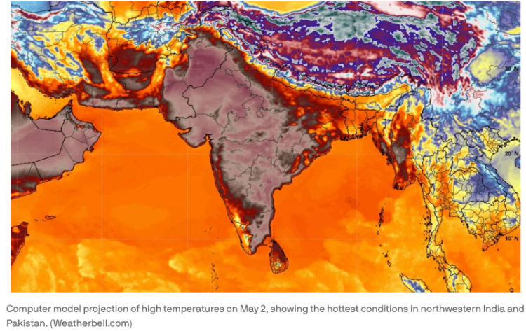 India/Pakistan heatwave May 2, 2026