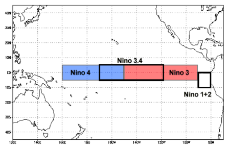 map of Niño 3.4 region